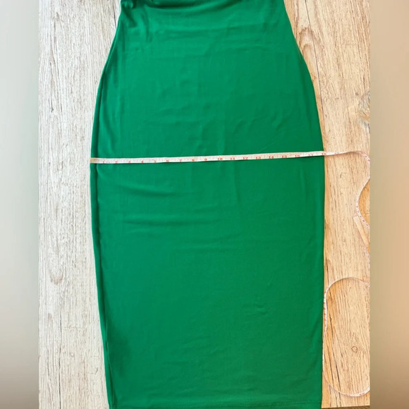 Susana Monaco Isadora Green Midi Spaghetti Strap Tie Front with Cutout Dress M - Picture 11 of 13